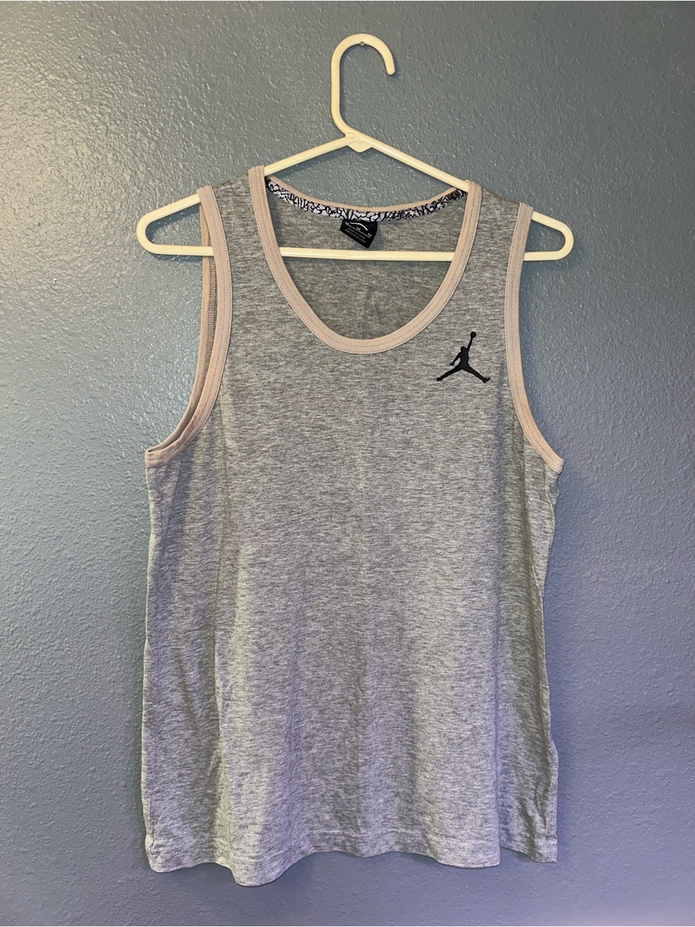 Jordan Heather Gray Tank with Beige Trim